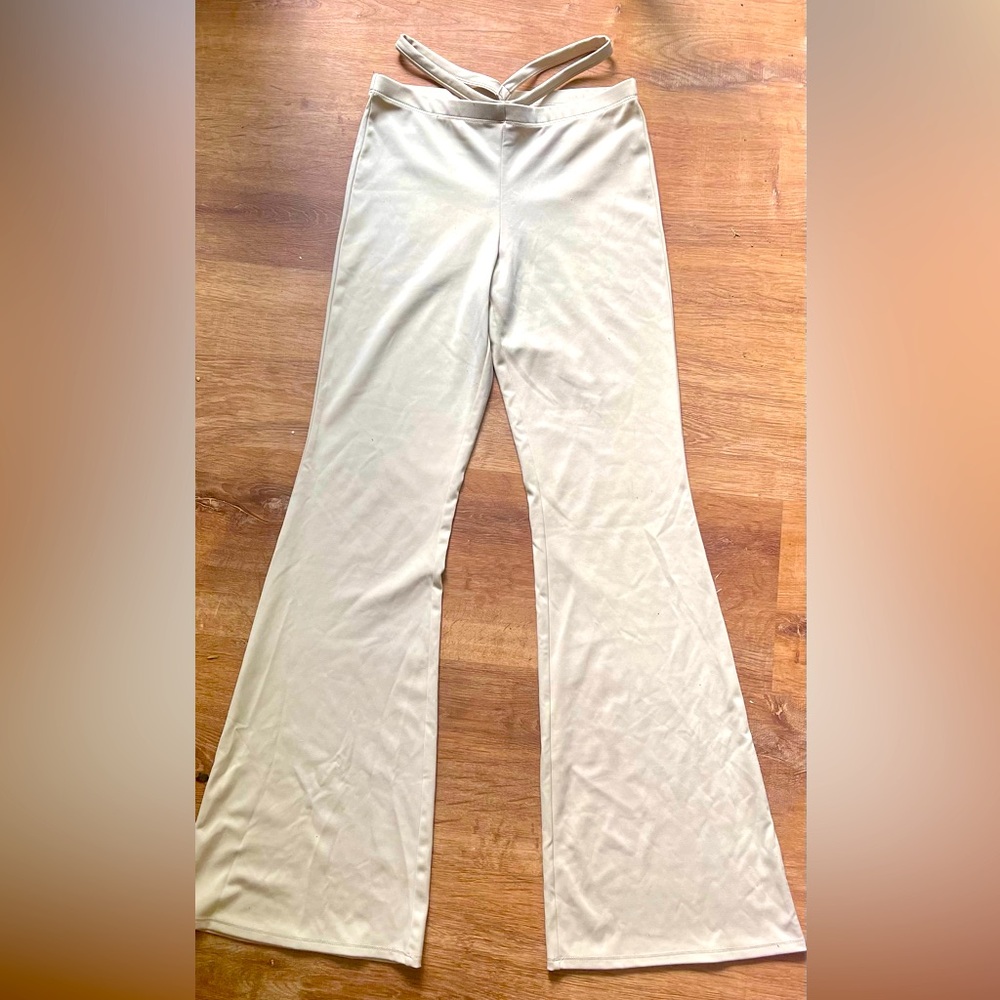 Cream Flared Pants